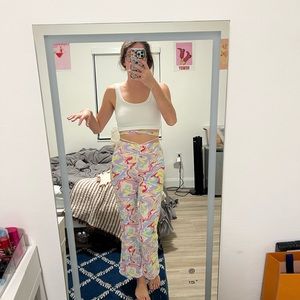 Soft pastel marbled flair pants